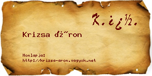 Krizsa Áron névjegykártya