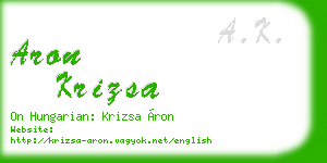 aron krizsa business card