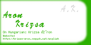 aron krizsa business card